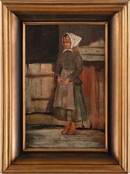 AUGUST MALMSTRÖM, Tillskriven, Olja på duk uppklistrad på pannå. Ej signerad.