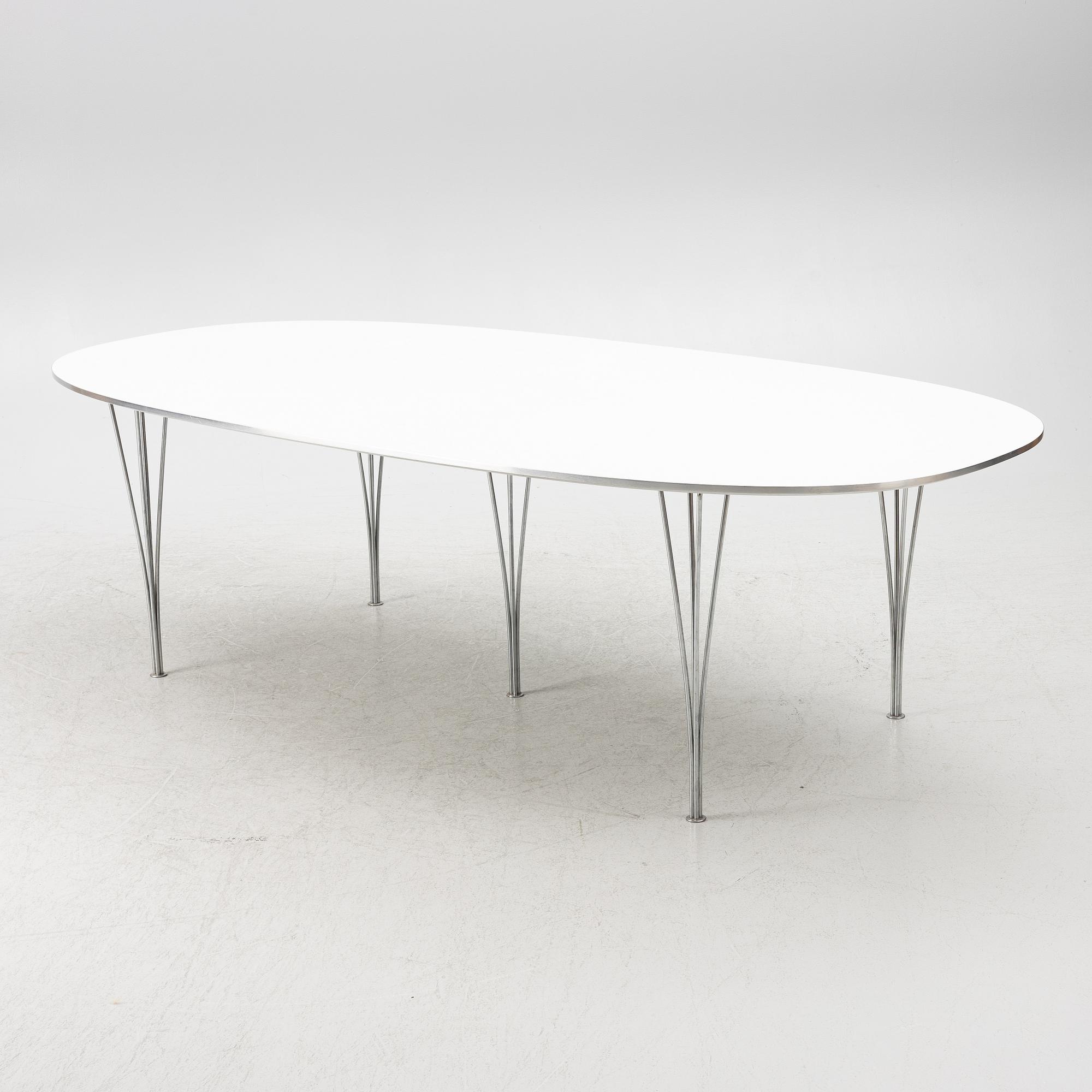 Bruno Mathsson & Piet Hein, dining table, "Superellipse", Fritz Hansen, Denmark, 1984.