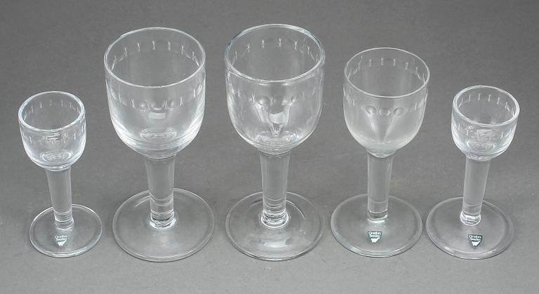 GLASSSERVIS, 36 delar, Orrefors, 1900-talets andra hälft.