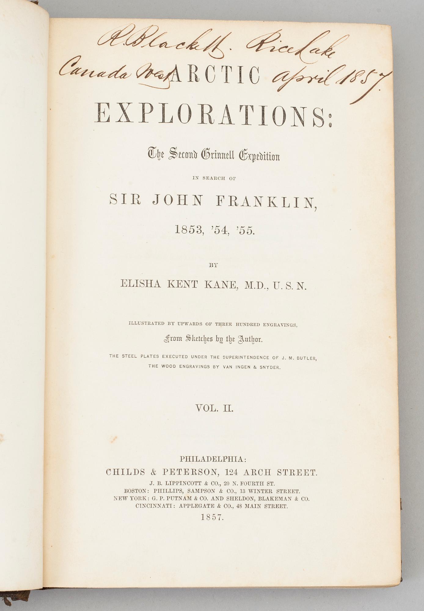 A BOOK, Arctica, 1857, Elisha Kent Kane.