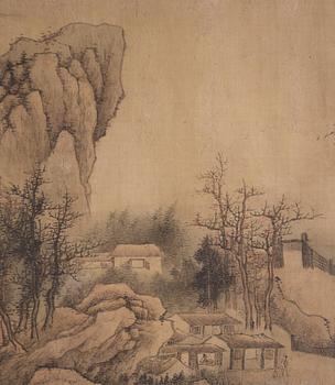 A Chinese scroll painting by anonymous artist, ink and colour on silk, Qing dynasty (1644-1912).