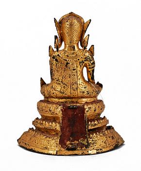 BUDDHASTATYETT, brons, sydostasien  troligen 1800-tal.