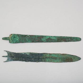 Two Loristani bronze sword blades around 1000 B.C.