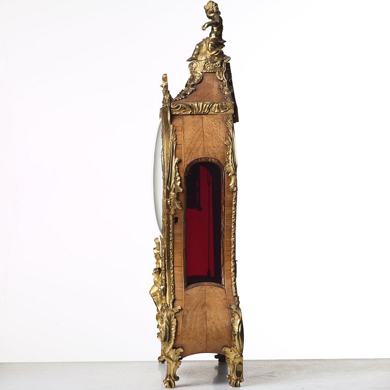 A Swedish Rococo 18th century mantel clock by Petter Ernst (active in Stockholm 1753-84).