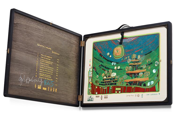 Friedensreich Hundertwasser, "Look at it on a rainy day (The Regentag portfolio)".