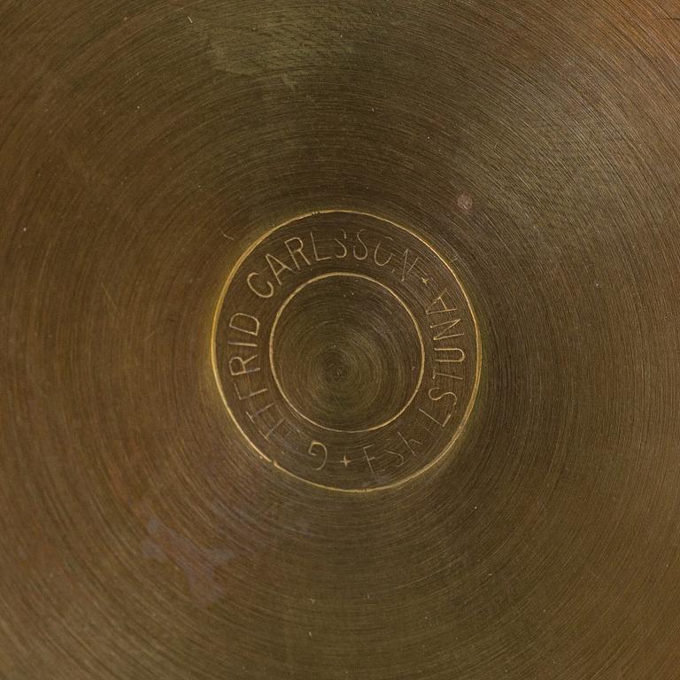 Six baroque style brass candleholders by Gottfrid Carlsson, Eskilstuna, Sweden, secodn half of the 20th century.