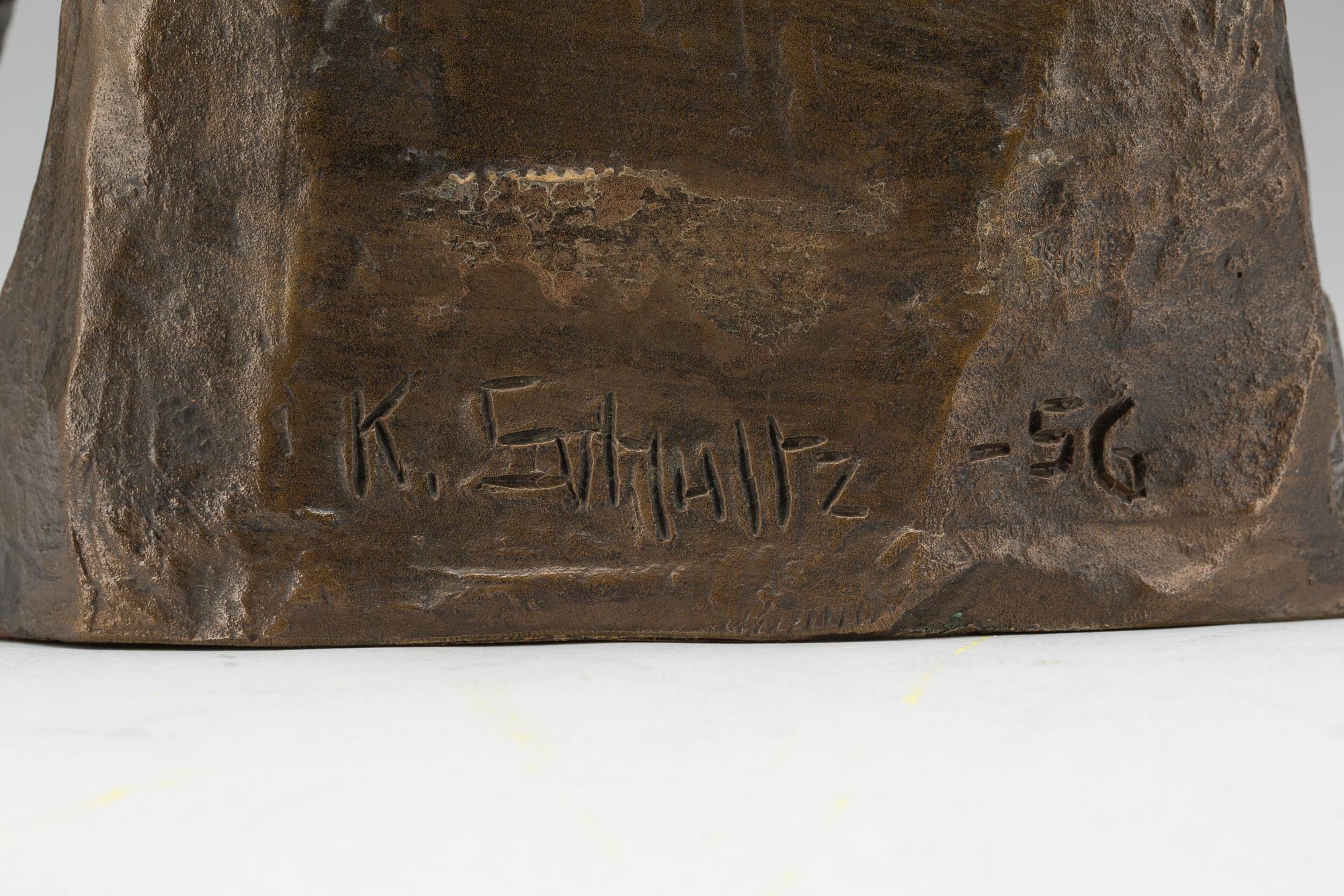 KARIN SCHULTZ, brons, signerad och daterad -56.