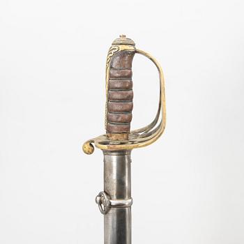 A British infantry officer's sabre 1822 pattern, with scabbard.