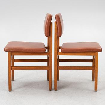 John Kandell, a set of six chairs, J. E. Blomqvist Möbelfabrik, Storvreta, for the Västervik Courthouse, ca. 1959.