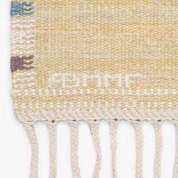 Barbro Nilsson, a carpet, 'Falurutan gul S', flat weave, c. 200 x 150 cm, signed AB MMF BN.
