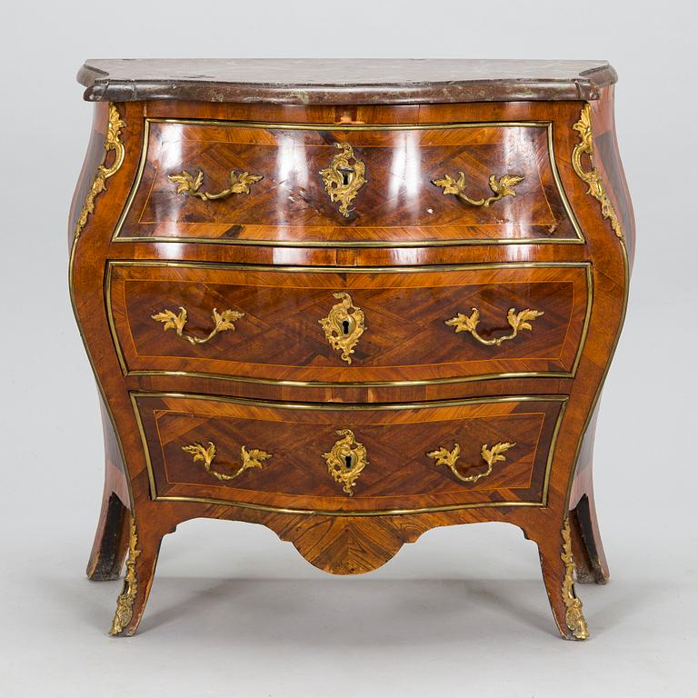 A Swedish Rococo chest of drawers, Stockholm ca 1770.