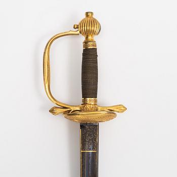 Värja, svensk, för infanteriofficer, 1800-talets första hälft.