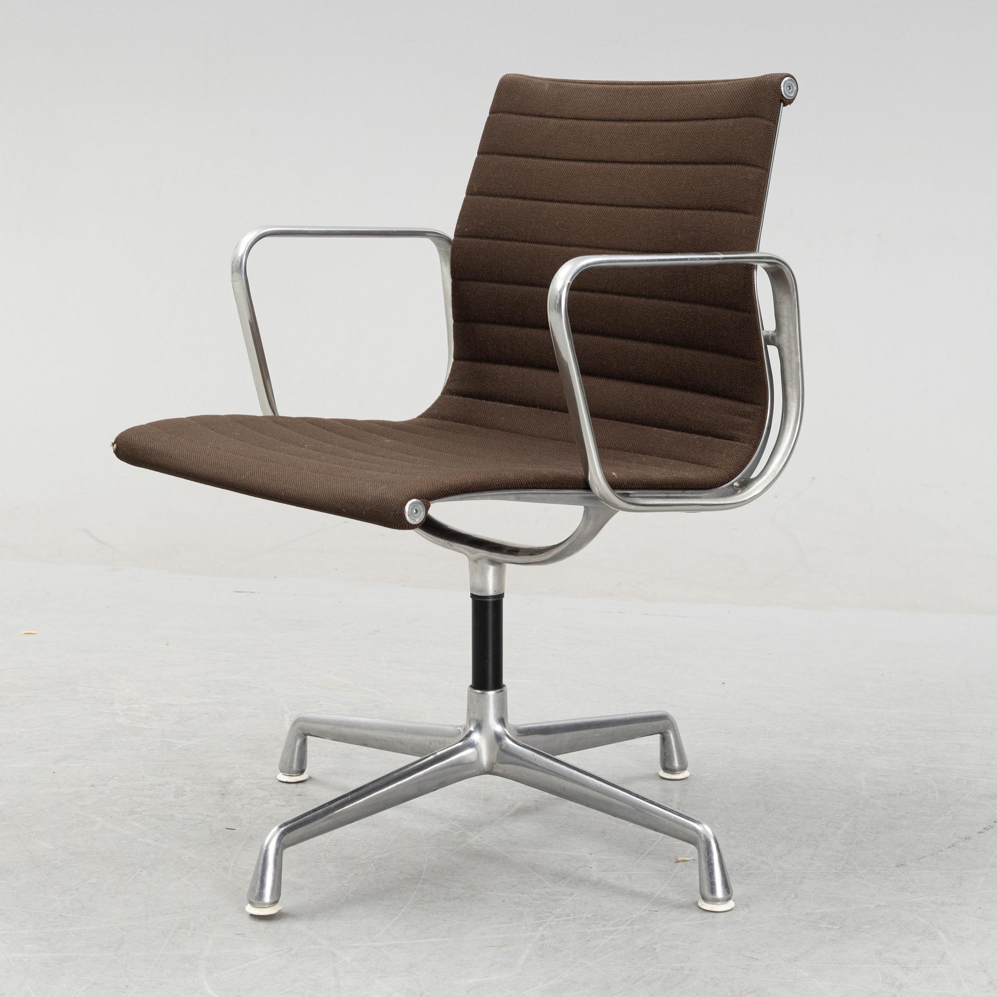 A model EA 108 swivel armchair by Charles and Ray Eames for Herman Miller, designed 1958.