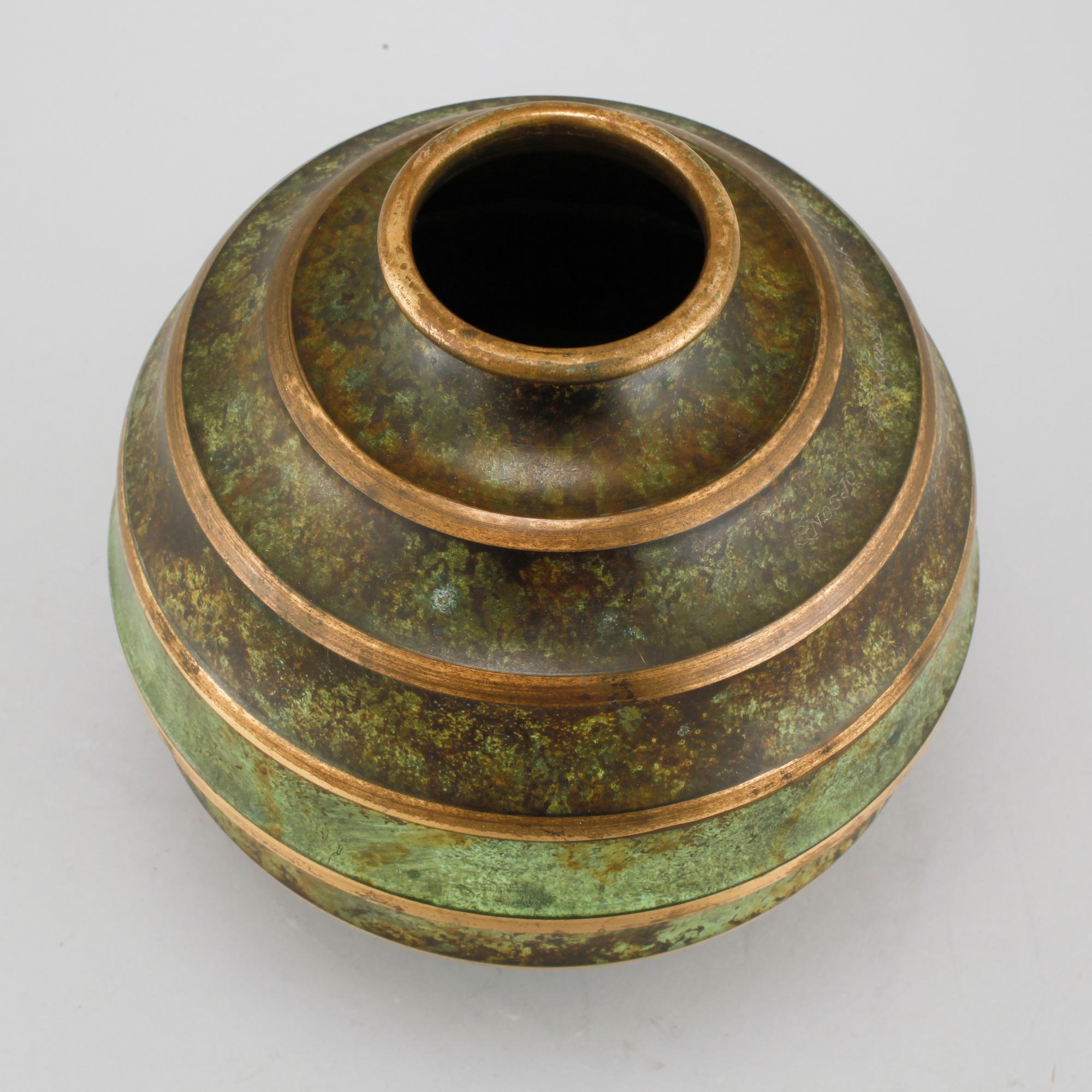 A vase made in bronze, by SVM Handarbete in the 1930/40s.