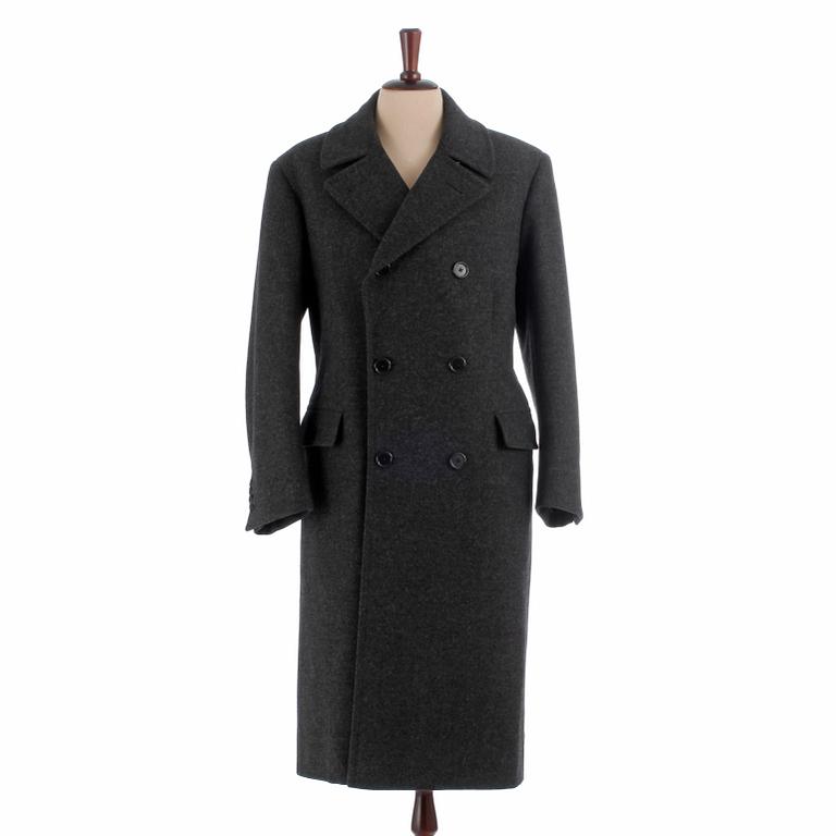 A.W. BAUER, a grey wool overcoat.