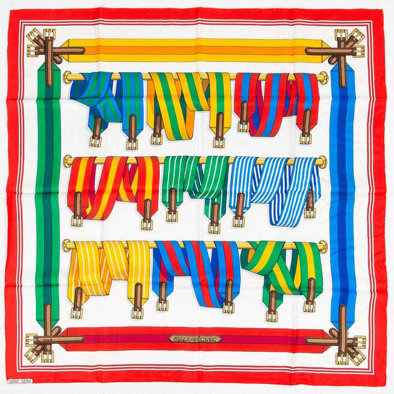 Hermès, A 'Sangles' silk scarf.