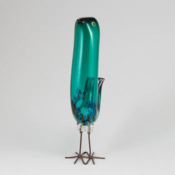 ALESSANDRO PIANON, a "Pulcino" glass bird, Vistosi, Murano, Italy 1960's.