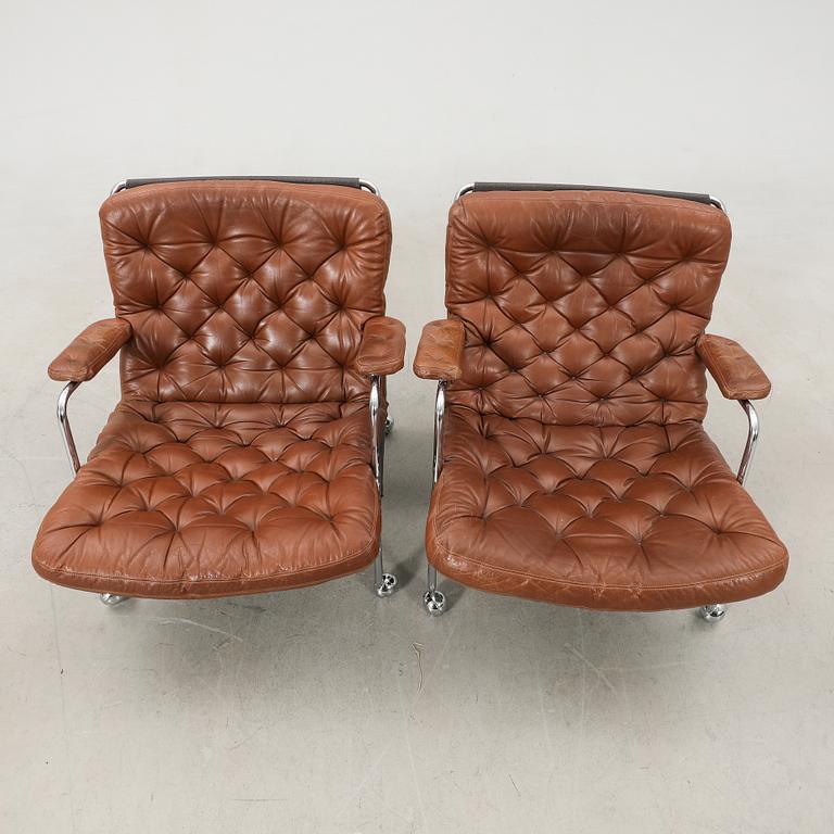 Bruno Mathsson, armchairs, a pair, "Karin" for Dux, late 20th century.