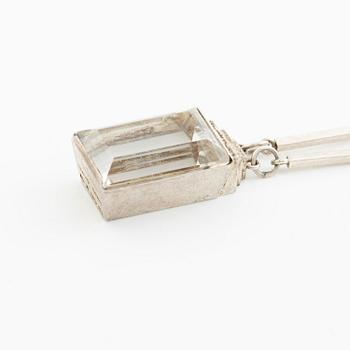 Wiwen Nilsson, a pendant, sterling silver with faceted rock crystal, Lund 1943.