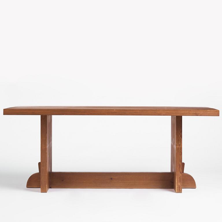 Axel Einar Hjorth, a 'Lovö' stained pine dinner table, Noriska Kompaniet, Sweden 1930s.