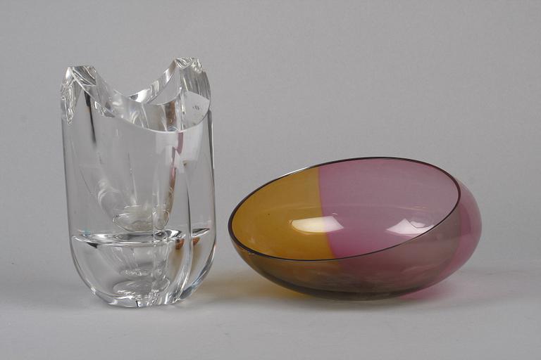 VAS SAMT SKÅL, glas, bl a Göran Wärff, Kosta Boda.