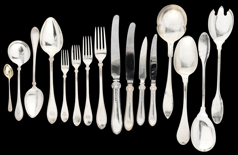 BESTICKUPPSÄTTNING, 91 delar, av  W.A. Bolin, Stockholm 1900-tal.