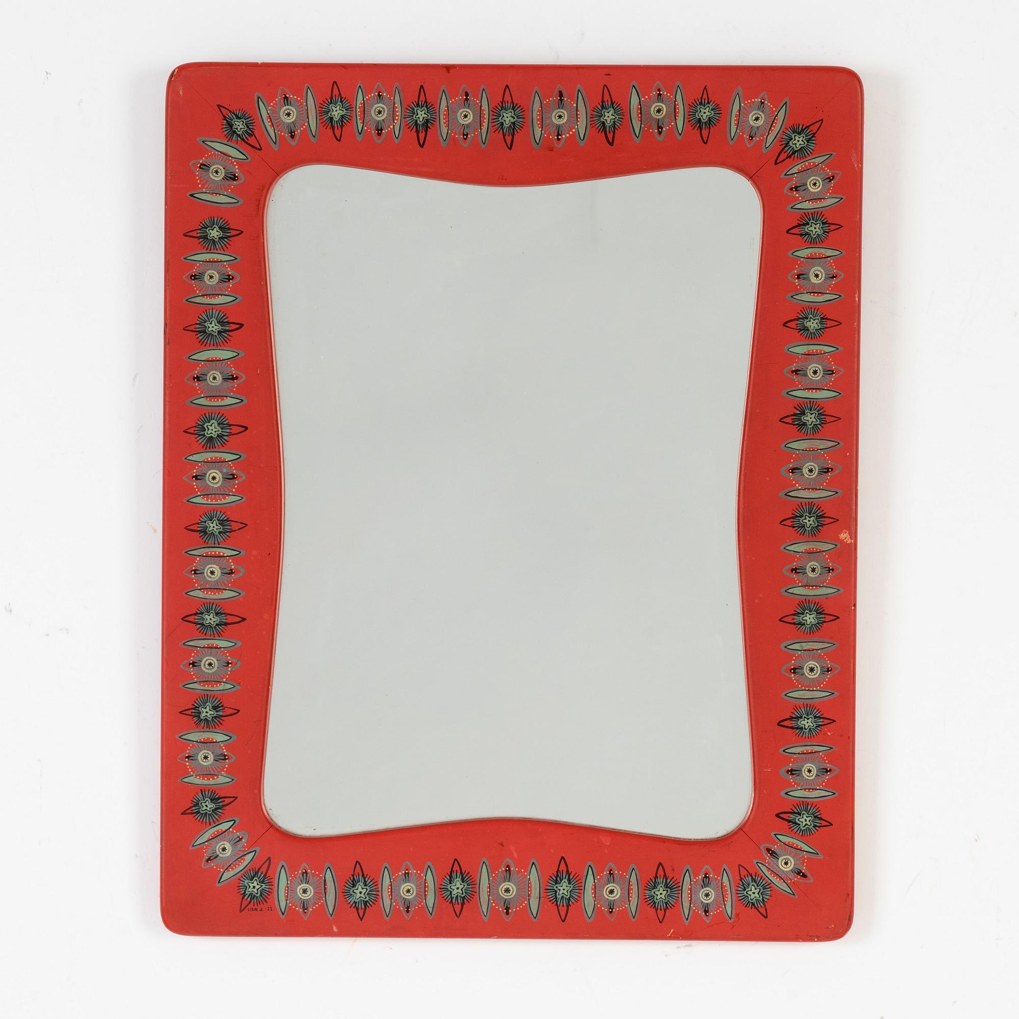 Hans-Agne Jakobsson, a mirror, mid 20th century, signed Lisa J Åhus -53.