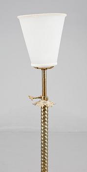 GOLVLAMPA, mässing, sekelskiftet 1900.