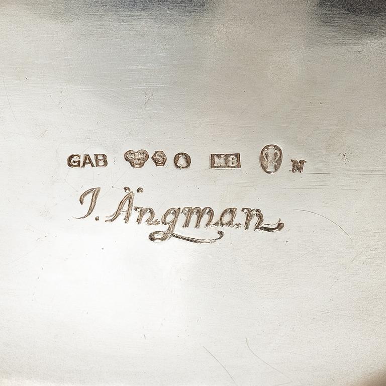 Jacob Ängman, a three-piece silver coffee service, GAB, Stockholm, 1938.