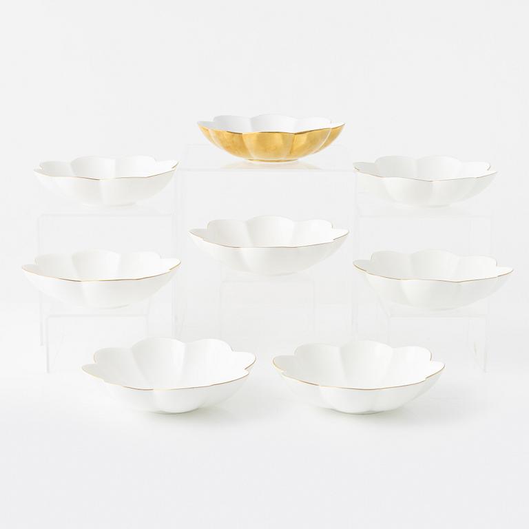 Karin Björquist, a group of eight 'Nobel' bone china bowls, Rörstrand.