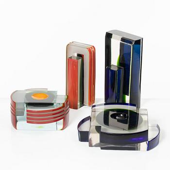 Skulpturer, 4 st, glas.