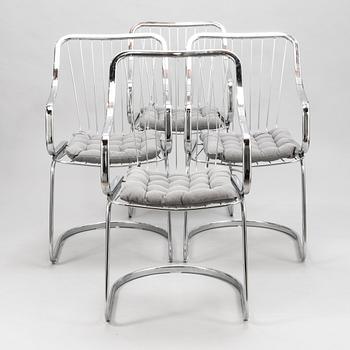 WILLY RIZZO, 4 chairs for Cidue, Italy.