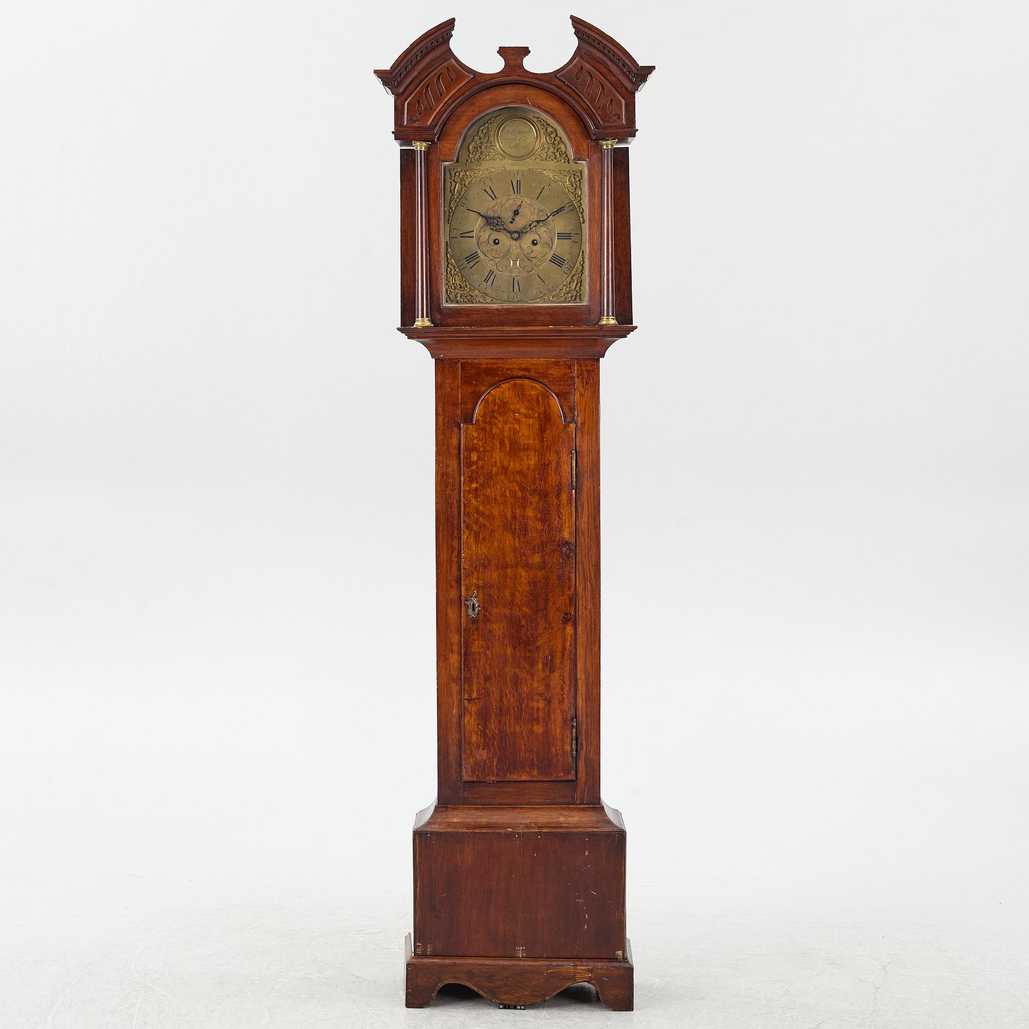 Longcase clock, circa 1800, signed Coleman & Co, Falkirk.