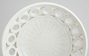 A pair of stoneware bowls, "Olympia", and a flower pot by Gunnar Nylund, Rörstrand, second half of the 20th century.