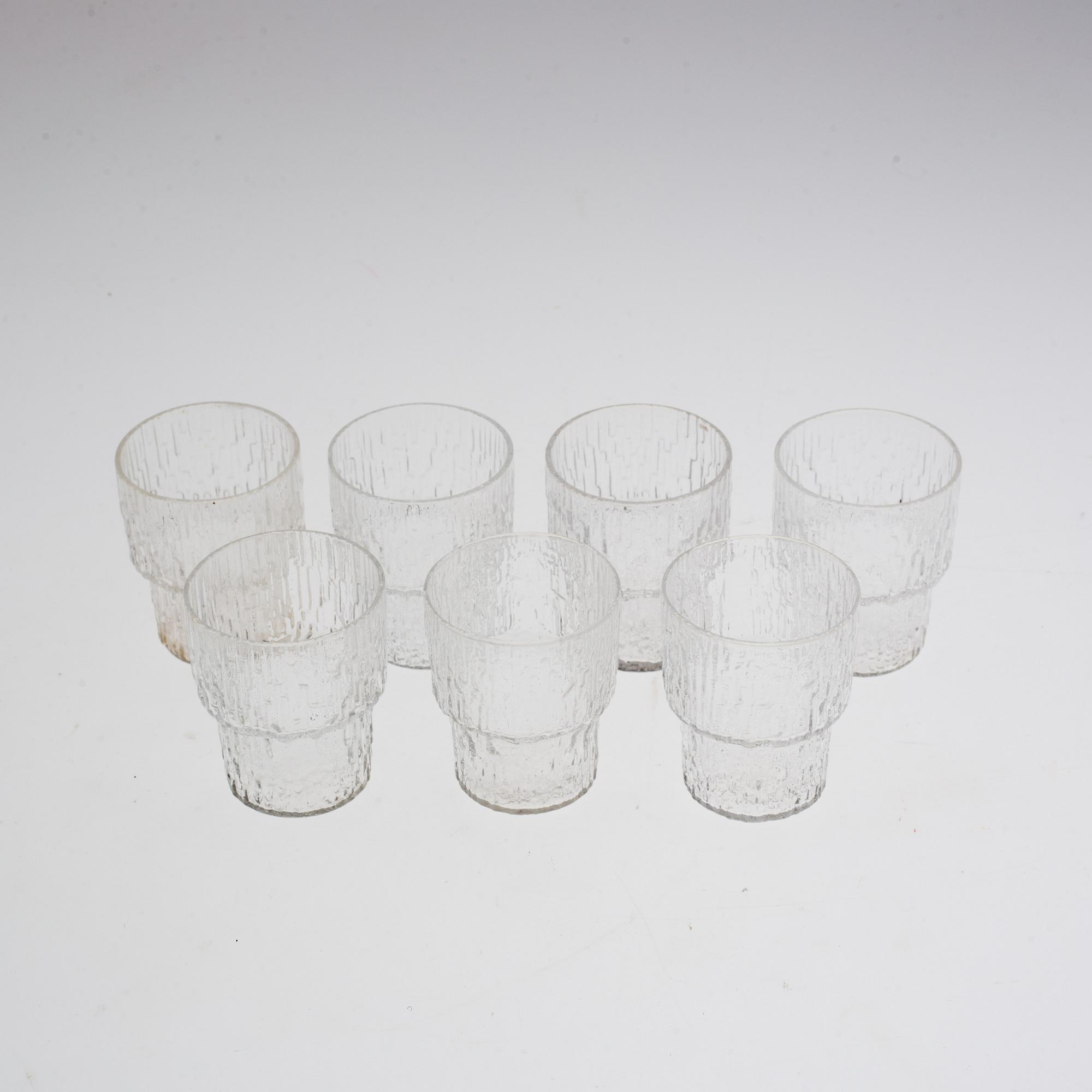 SNAPSGLAS, 7 st, "Paadar", Tapio Wirkkala, Iittala, 1900-talets slut.