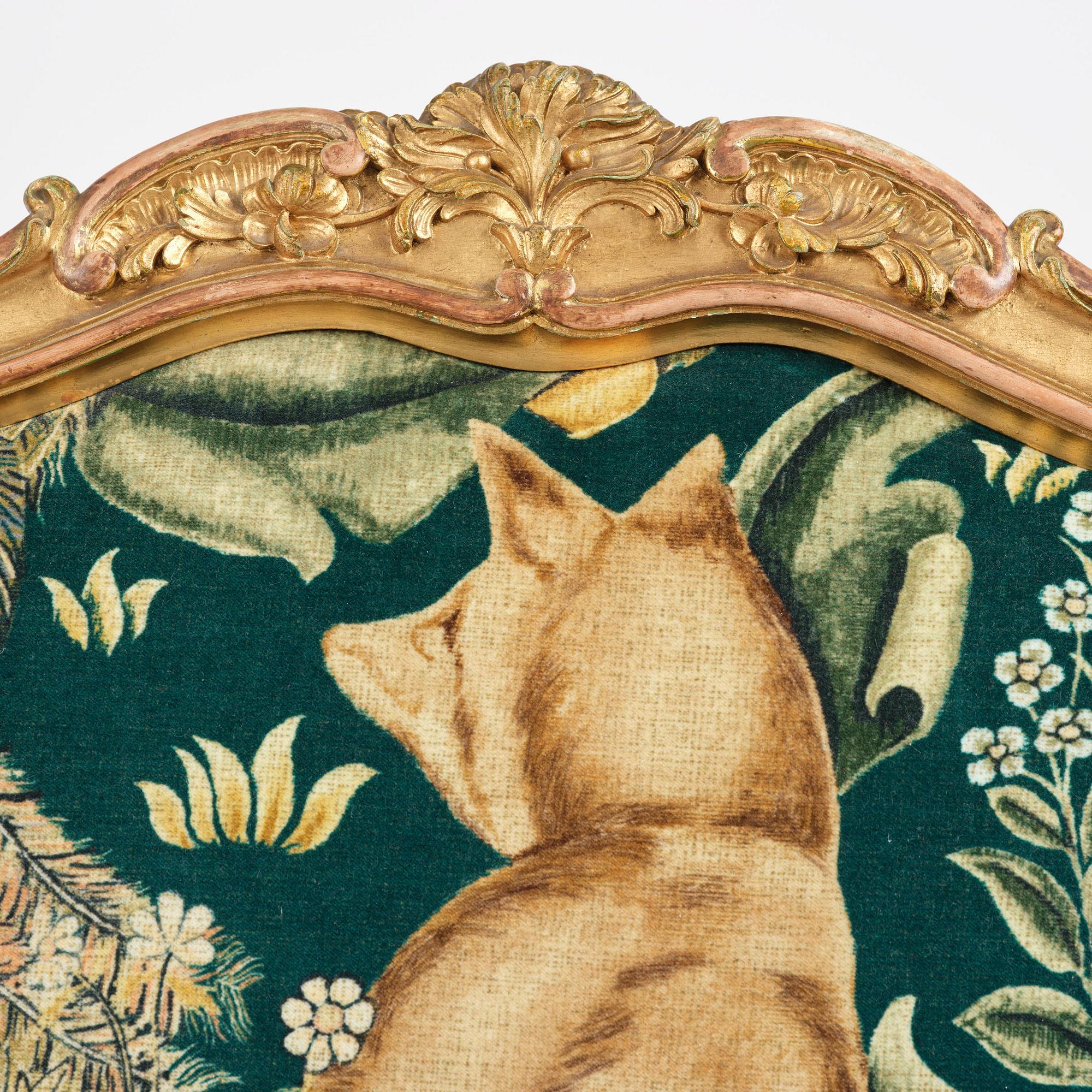 A pair of Louis XV-style giltwood fauteuils, late 19th century.