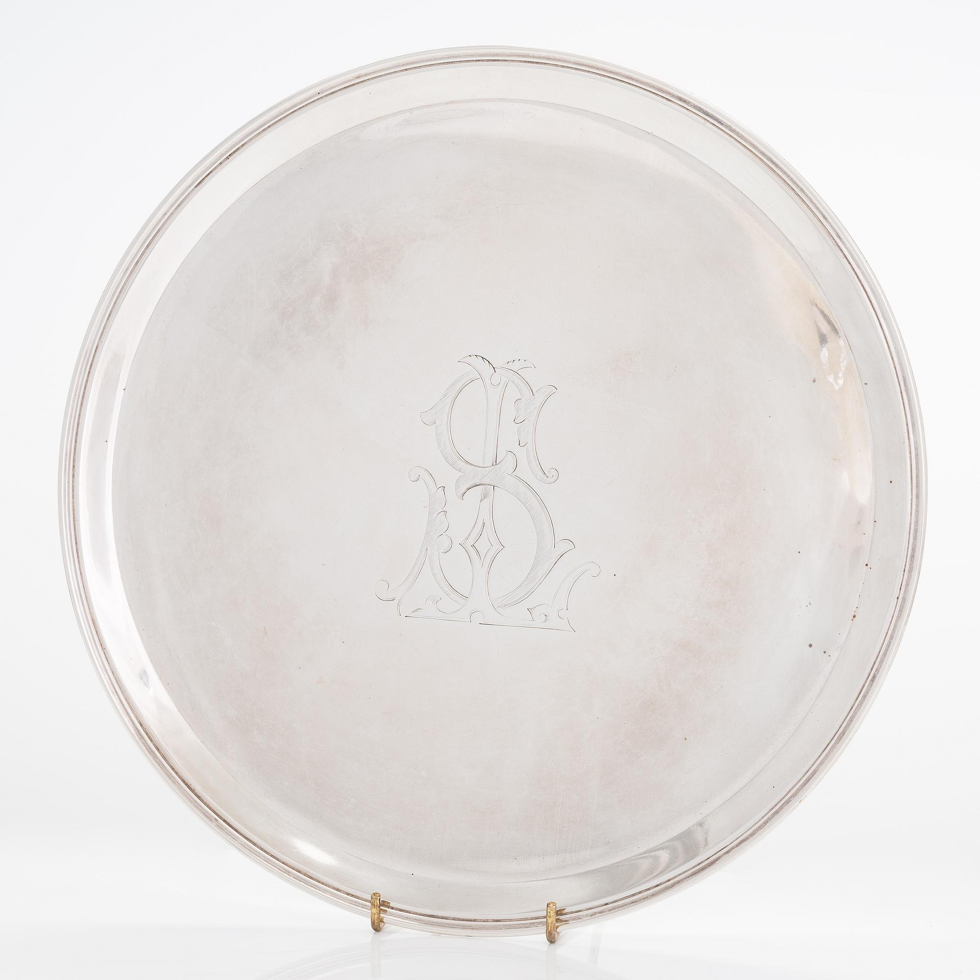 Johan Olsonius, bricka, silver, Grachev, S:t Petersburg, 1886.