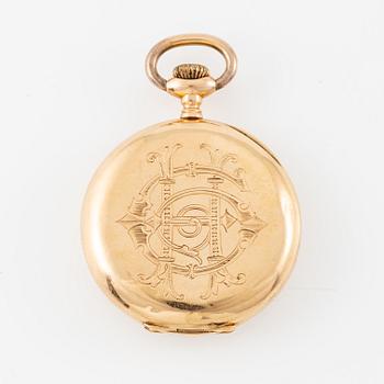 Pocket watch, 14K gold, 32 mm.