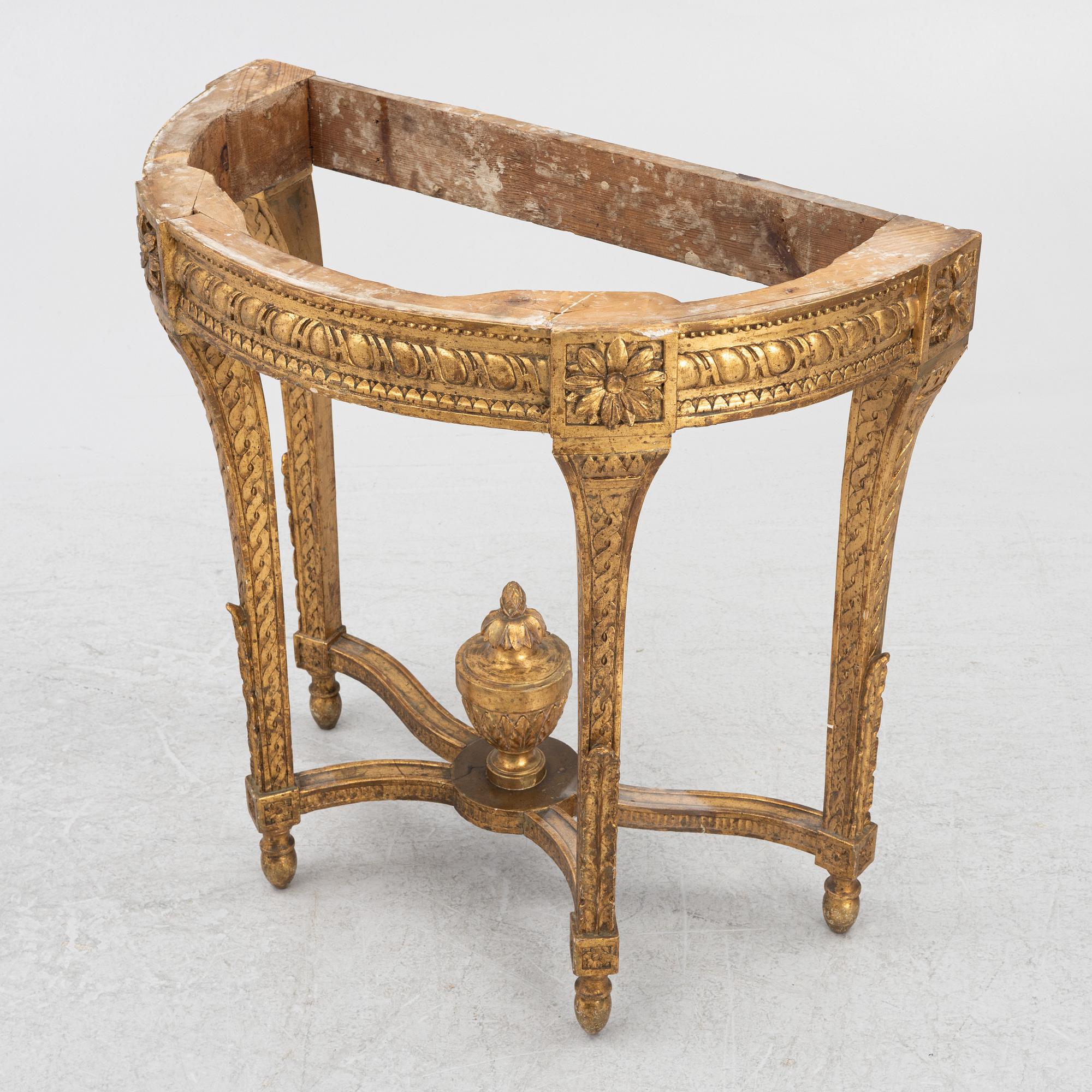 Konsolbord, Stockholmsarbete, sent 1700-tal, Gustavianskt.
