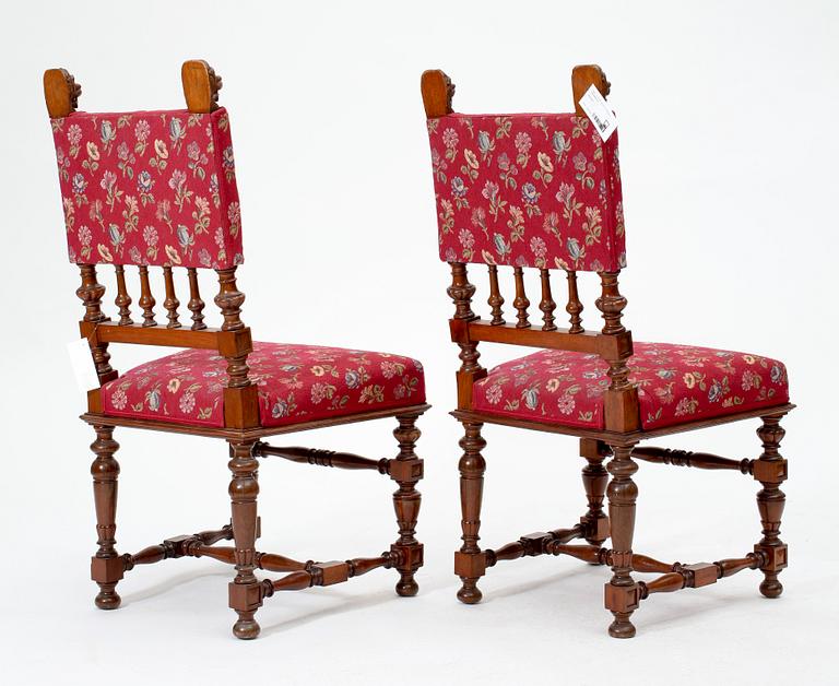 STOLAR, ett par, nyrenässans, 1800-talets slut.