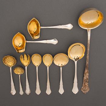 A 173-piece set of 'Chippendale' silver cutlery, Hopeakeskus, Hämeenlinna, Finland 1938-1947.