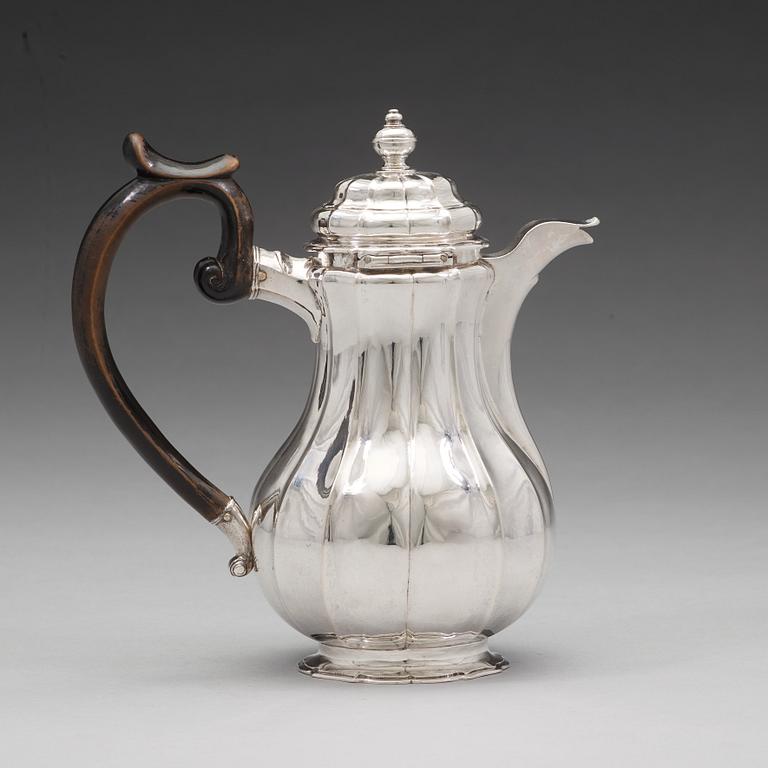 A Swedish mid 18th century silver coffee-pot, mark of Wilhelm Andreas Meijer, Stockholm 1746.