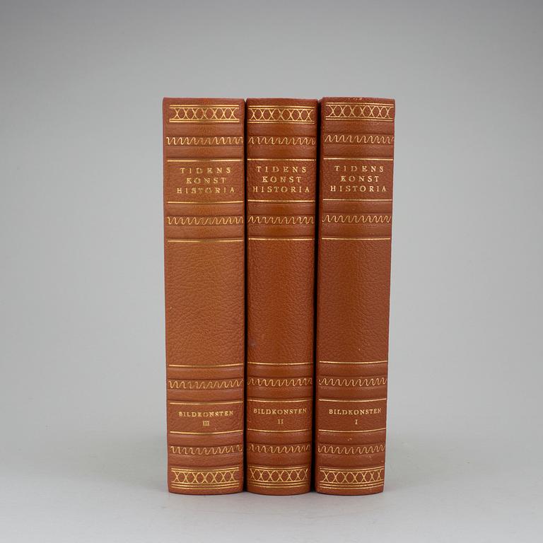 TIDENS KONSTNHISTORIA, 3 volymer, Tidens förlag 1948 och 1950.