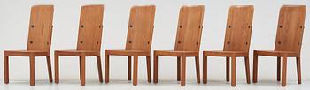 A set of six Axel Einar Hjorth stained pine 'Lovö' chairs, Nordiska Kompaniet.