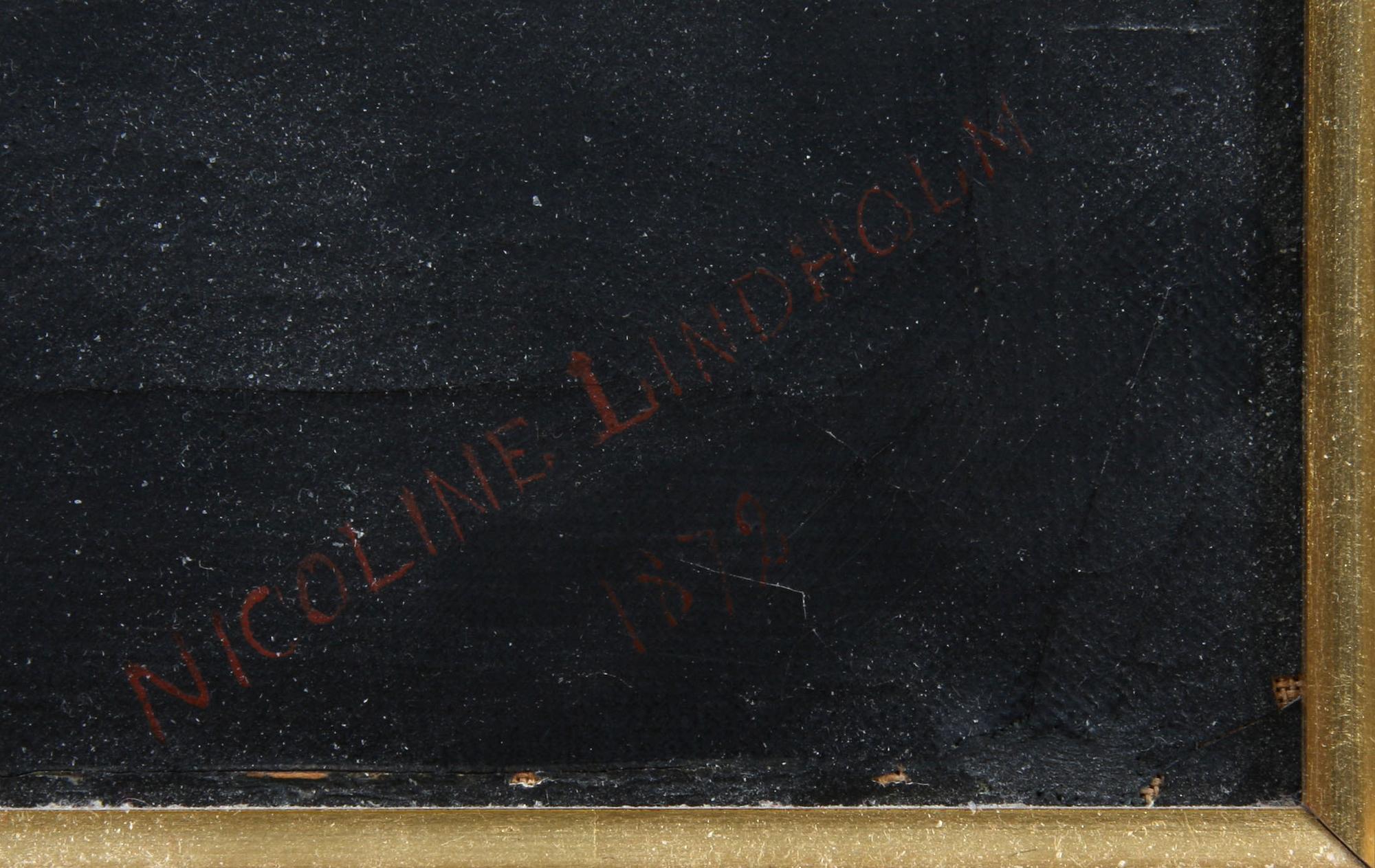 NICOLINE LINDHOLM, olja på duk, sign o dat 1872.