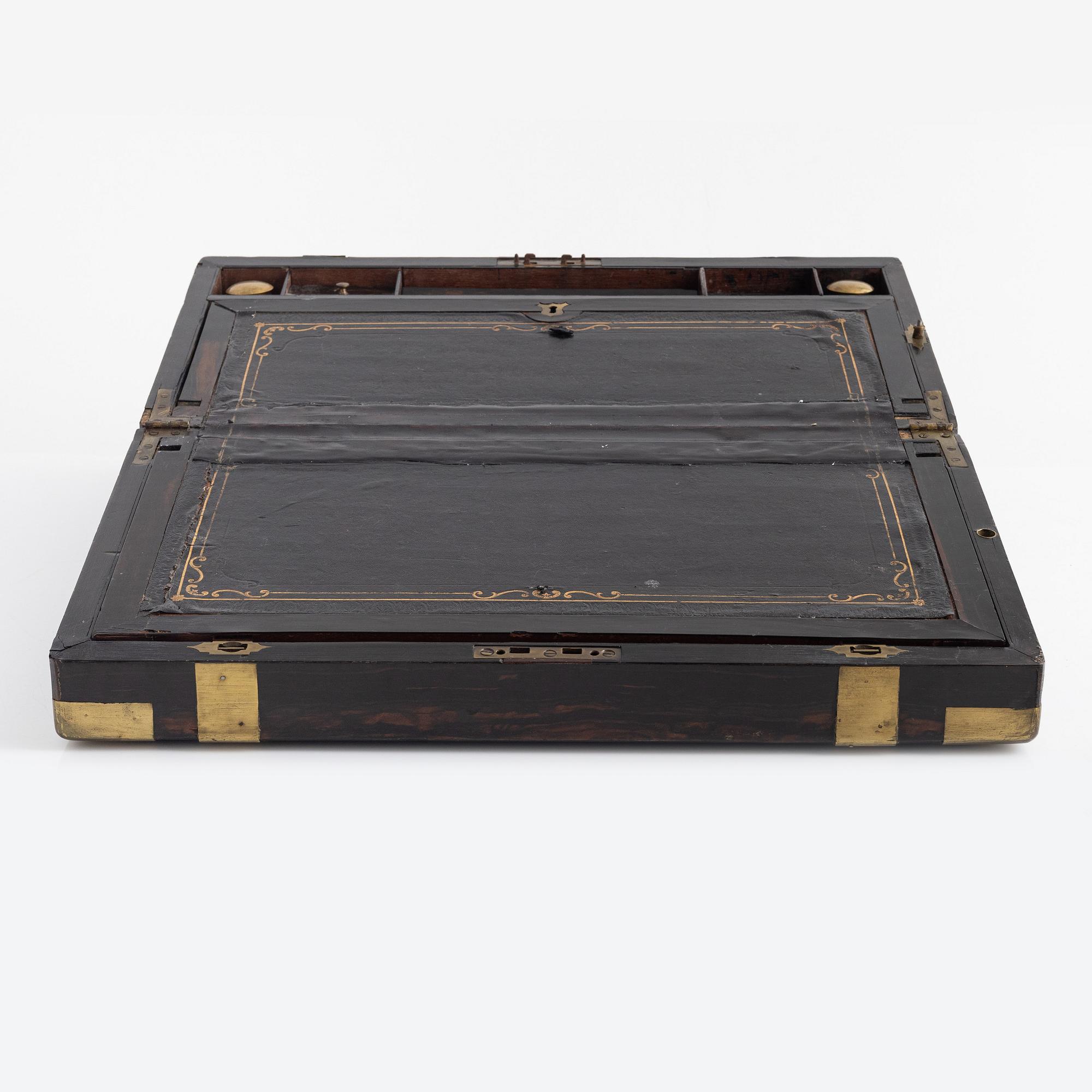 A Victorian writing slope, 1870's.