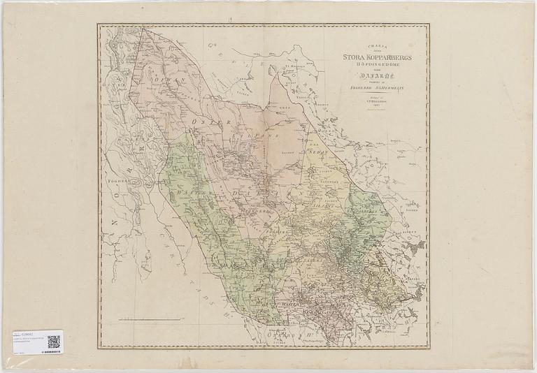 KARTA, delvis kolorerad, 1800.
