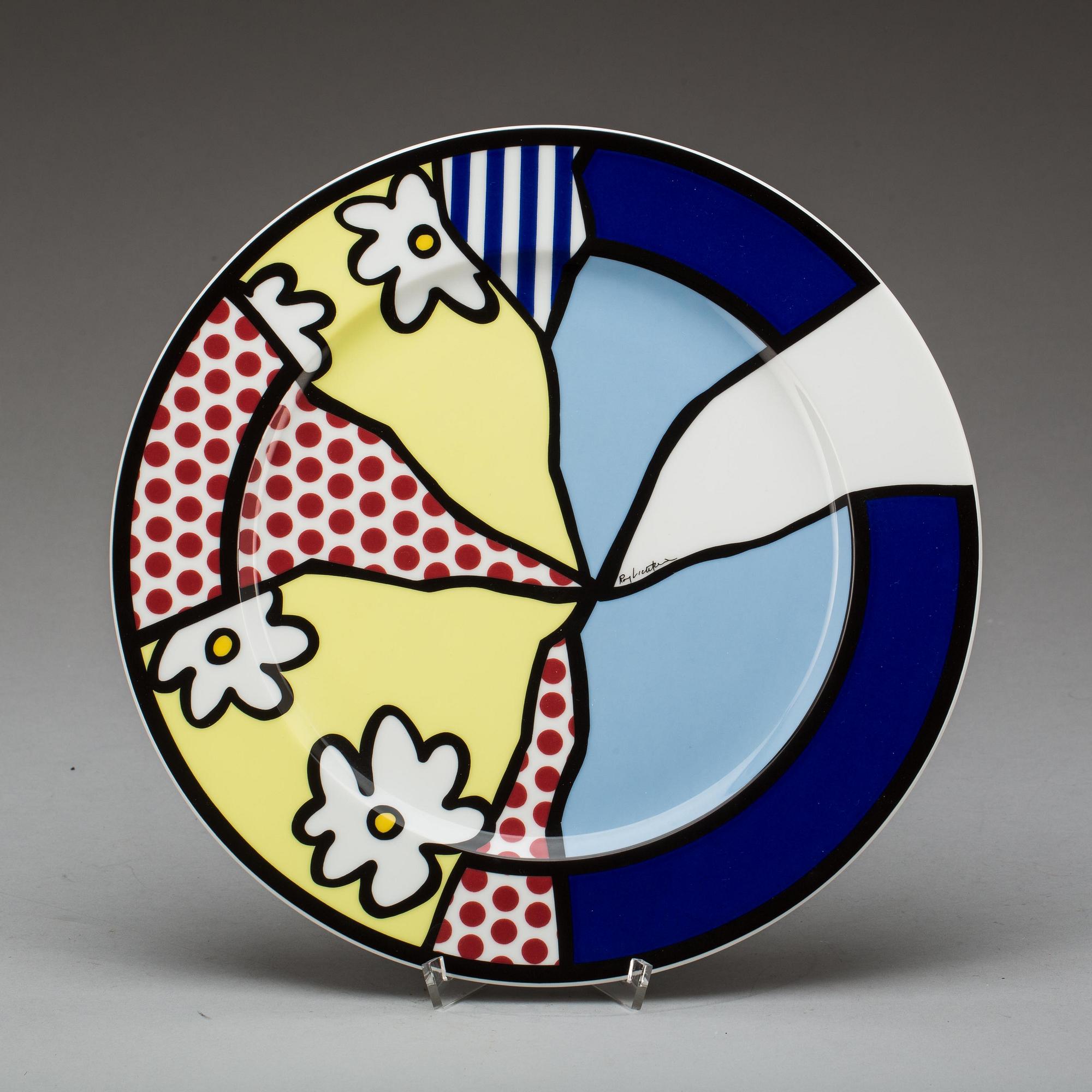 TALLRIK, porslin, Roy Lichtenstein, Rosenthal, uppl 3000, 1990-tal.