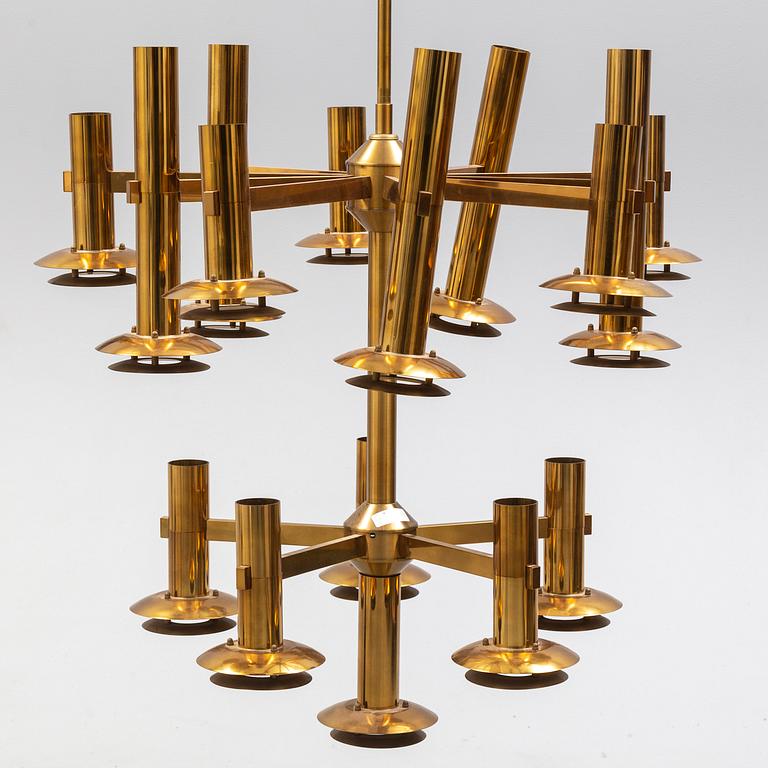 A brass ceiling light by Holger Johansson, Westal.