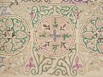 A Suzani textile, ca 247 x 128 cm.